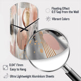 Pink Stripes And Lines Modern Art II - Asymmetric Metal Wall Clock