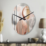 Pink Stripes And Lines Modern Art II - Asymmetric Metal Wall Clock