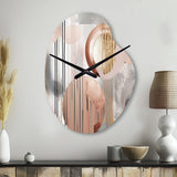 Pink Stripes And Lines Modern Art II - Asymmetric Metal Wall Clock
