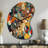 Orange Retro Vibe Background III - Asymmetric Metal Wall Clock