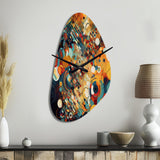 Orange Retro Vibe Background III - Asymmetric Metal Wall Clock