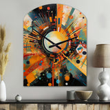 Orange Retro Vibe Background IV - Asymmetric Metal Wall Clock