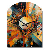 Orange Retro Vibe Background IV - Asymmetric Metal Wall Clock