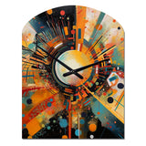 Orange Retro Vibe Background IV - Asymmetric Metal Wall Clock