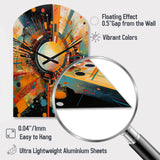 Orange Retro Vibe Background IV - Asymmetric Metal Wall Clock