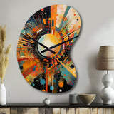 Orange Retro Vibe Background IV - Asymmetric Metal Wall Clock