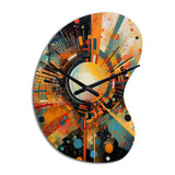 Orange Retro Vibe Background IV - Asymmetric Metal Wall Clock