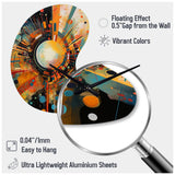 Orange Retro Vibe Background IV - Asymmetric Metal Wall Clock