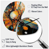 Orange Retro Vibe Background IV - Asymmetric Metal Wall Clock