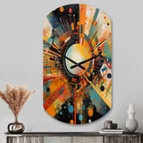 Orange Retro Vibe Background IV - Asymmetric Metal Wall Clock