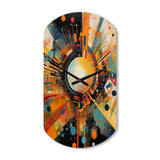 Orange Retro Vibe Background IV - Asymmetric Metal Wall Clock