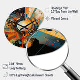 Orange Retro Vibe Background IV - Asymmetric Metal Wall Clock