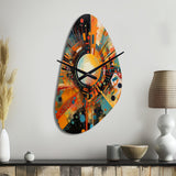 Orange Retro Vibe Background IV - Asymmetric Metal Wall Clock