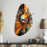 Orange Retro Vibe Background IV - Asymmetric Metal Wall Clock