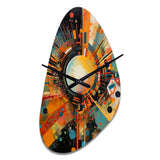 Orange Retro Vibe Background IV - Asymmetric Metal Wall Clock