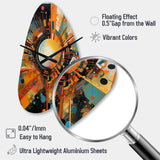 Orange Retro Vibe Background IV - Asymmetric Metal Wall Clock