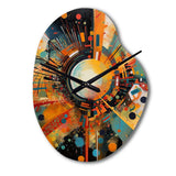 Orange Retro Vibe Background IV - Asymmetric Metal Wall Clock