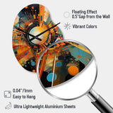 Orange Retro Vibe Background IV - Asymmetric Metal Wall Clock