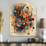 Orange Retro Vibe Background V - Asymmetric Metal Wall Clock