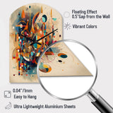 Orange Retro Vibe Background V - Asymmetric Metal Wall Clock