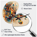 Orange Retro Vibe Background V - Asymmetric Metal Wall Clock