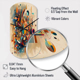 Orange Retro Vibe Background V - Asymmetric Metal Wall Clock