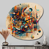 Orange Retro Vibe Background V - Asymmetric Metal Wall Clock