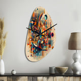 Orange Retro Vibe Background V - Asymmetric Metal Wall Clock