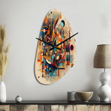 Orange Retro Vibe Background V - Asymmetric Metal Wall Clock