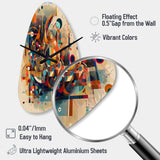 Orange Retro Vibe Background V - Asymmetric Metal Wall Clock