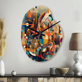 Orange Retro Vibe Background V - Asymmetric Metal Wall Clock
