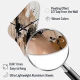 Brown And Black Artistic Freedom I - Asymmetric Metal Wall Clock