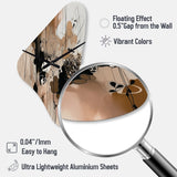 Brown And Black Artistic Freedom I - Asymmetric Metal Wall Clock