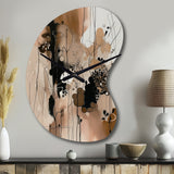 Brown And Black Artistic Freedom I - Asymmetric Metal Wall Clock