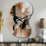 Brown And Black Artistic Freedom I - Asymmetric Metal Wall Clock