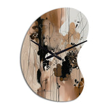 Brown And Black Artistic Freedom I - Asymmetric Metal Wall Clock