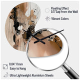 Brown And Black Artistic Freedom I - Asymmetric Metal Wall Clock