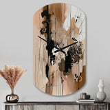 Brown And Black Artistic Freedom I - Asymmetric Metal Wall Clock