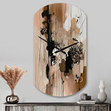 Brown And Black Artistic Freedom I - Asymmetric Metal Wall Clock