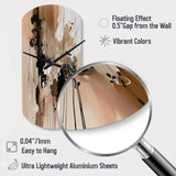 Brown And Black Artistic Freedom I - Asymmetric Metal Wall Clock