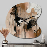 Brown And Black Artistic Freedom I - Asymmetric Metal Wall Clock