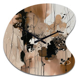 Brown And Black Artistic Freedom I - Asymmetric Metal Wall Clock