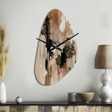 Brown And Black Artistic Freedom I - Asymmetric Metal Wall Clock