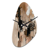 Brown And Black Artistic Freedom I - Asymmetric Metal Wall Clock