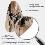 Brown And Black Artistic Freedom I - Asymmetric Metal Wall Clock