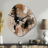 Brown And Black Artistic Freedom I - Asymmetric Metal Wall Clock