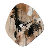 Brown And Black Artistic Freedom I - Asymmetric Metal Wall Clock
