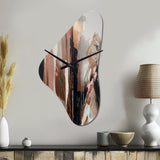Brown And Black Beyond Boundaries I - Asymmetric Metal Wall Clock