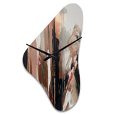 Brown And Black Beyond Boundaries I - Asymmetric Metal Wall Clock