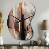 Brown And Black Beyond Boundaries I - Asymmetric Metal Wall Clock